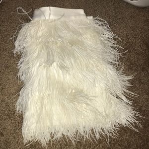 White feathered skirt